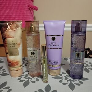 Bath & Body Works Love Unleashed, Vanilla Cafe, Free As A Flower, Eau De Coconut